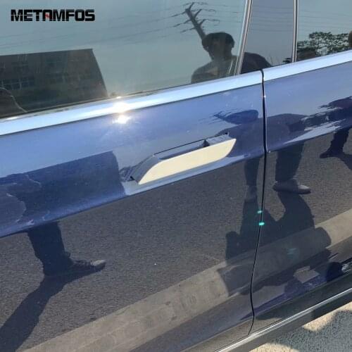 For Tesla Model S 2017 2018 2019 Carbon Fiber Door Handle Catch Cover Molding Trim Protection Exterior Accessories Car Styling