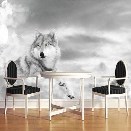Custom 3D Wall Murals Wallpaper Modern Art Mural Living Room Bedroom Restaurant Wall Decoration Wolf Photo Wall Paper Painting