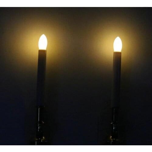 2PCS/lot Solar Powered Wall Lamp Led candle lantern Light auto sensor Home Garden Window Path Patio Decor-Warm white