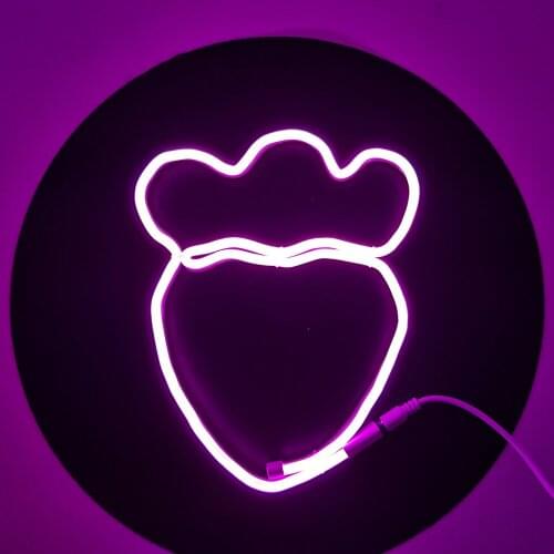 KOKEKA DIY Neon Sign 1M Green Pink Blue Yellow Led Neon Strip USB/3*AA Battery Powered Neon Tube for Kids Room Home Wall Decor