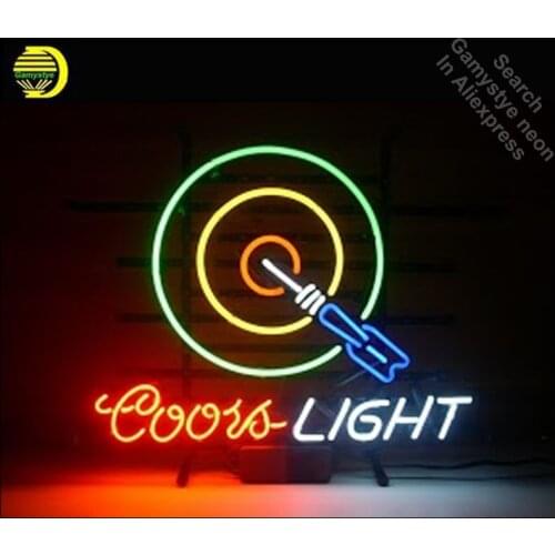 Neon Sign for Coors Light Dartboard Neon Bulb sign Iconic handcraft neon signboard Game Room neon wall lights anuncio luminos