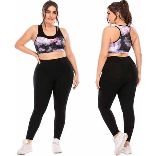 New 2021 Women Plus Size Yoga Suit Gym Sport Running Sets Sportsuits For Female Large Tracksuit Tacking Wear