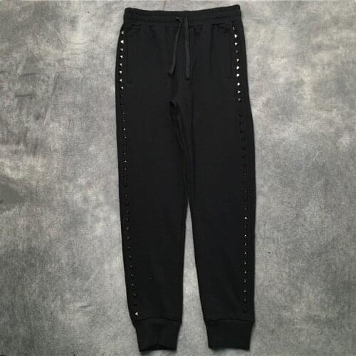 New Novelty Cotton High luxury 19ss Metal rivets Comfortable Classic Paisley 4 white Casual Pants Sweatpants Thicken #m2