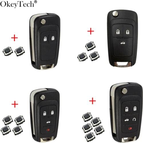 OkeyTech 2/3/4/5 Buttons Remote Car Key Shell For OPEL/VAUXHALL Astra J H Corsa Insignia Zafira Filp Folding Auto With Switch