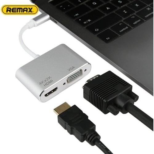 USB C to HDMI VGA Adapter 4K HD Type-C Hub Audio Video Converter Audio and video data transmission data line For Macbook