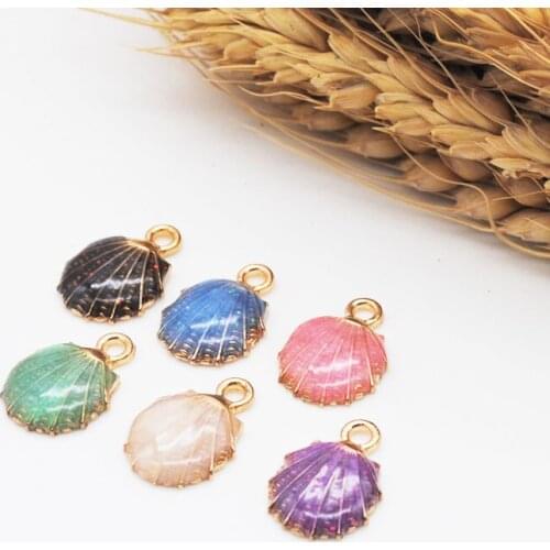 20pcs/lot New Arrival Zinc Alloy Metal Charms Shells Shape Oil Drop Charms Diy Jewelry Earring Pendants