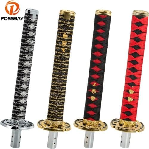 POSSBAY Samurai Sword Gear Shift Knob Manual 4 Style Aluminium Alloy Metal Universal with Adapters Sport Shifter Car Accessories