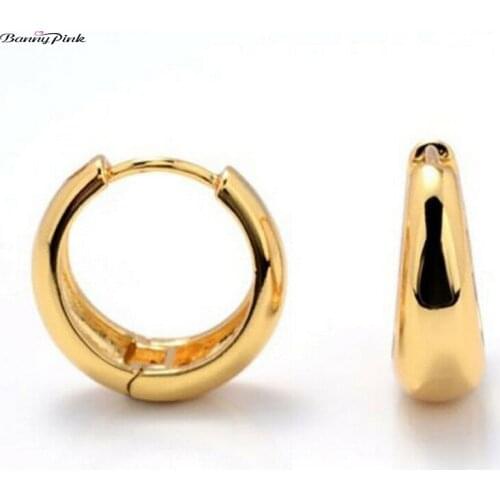 Banny Pink New Punk Copper Circle Earrings For Women Minimalist Metal Geometric Stud Earrings Daily Simple Earrings Brincos