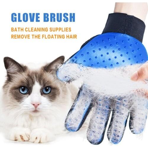 Dog Grooming Deshedding Brush Glove Silicone Pet hair removal brush Bath Cleaning Supplies Animal Combs Back Massage Gloves