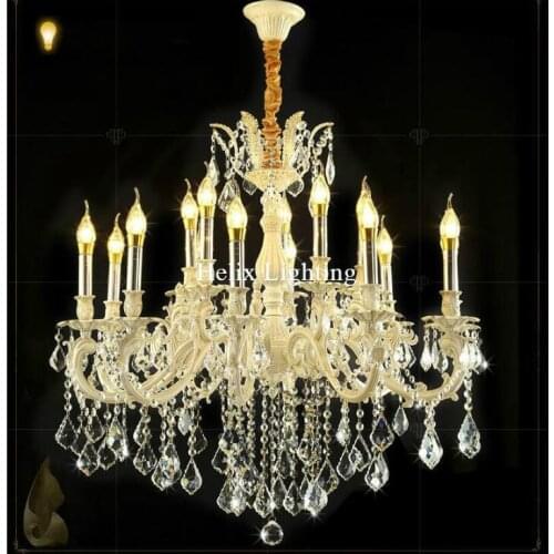 Modern Ivory Crystal Chandelier Living Room lustres Decoration Pendant LED AC Chandeliers Crystal Home Lighting Indoor Lighting