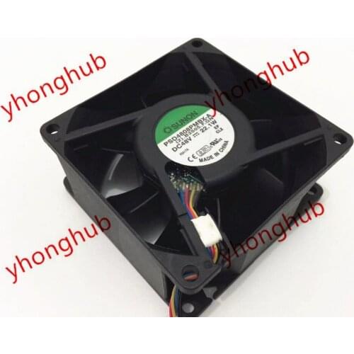 SUNON PSD4808PMBX-A (2).B3505.F.GN DC 48V 22.1W 80x80x38mm Server Cooling Fan