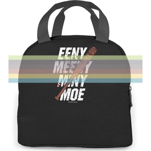 Superluxe Mens Eeny Meeny Miny Moe Negan Lucille Zombie women men Portable insulated lunch bag adult