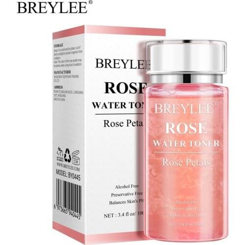 BREYLEE Rose Water Toner 100ML For Dry Roughness Large PoresSkin Deep Moisturizing Firming Whitening Skin Oil-control