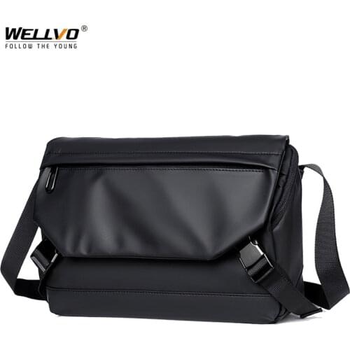 Men Retro Messenger Handbag Waterproof PU Leather Fashion Street Crossbody Bag For Male Business Mens Shoulder Bags XA778ZC