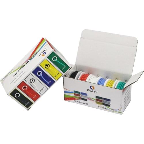 26AWG 60meters Flexible Silicone Rubber Wire Tinned Copper line Cable wires Kit mix 6 Colors DIY