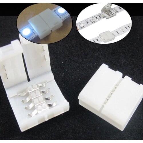 50Ps 4-pin Solderless Clip-on Coupler Connector for 5050 RGB LED Strip Light