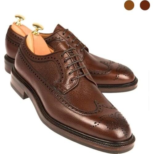 Derby Brogue Bridegroom Designer Dress Best Men Shoes Genuine Leather Original Handmade Business Shoes for Men
