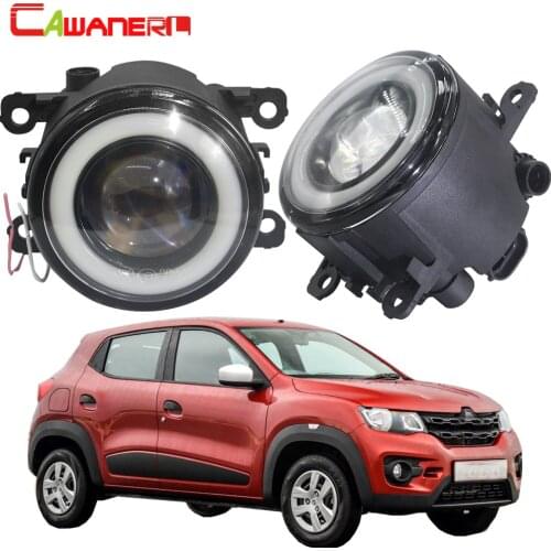 Cawanerl For Renault Kwid Car H11 LED Fog Light 30W COB Angel Eye Daytime Running Light 12V 2015 2016 2017 2018