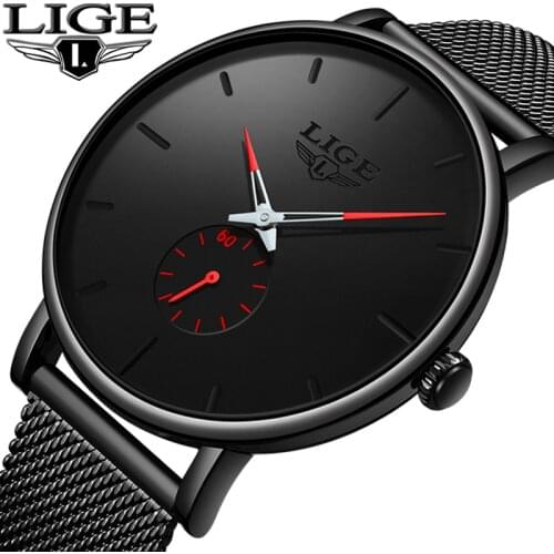 Relogio Masculino LIGE 2019 Fashion Sport Mens Watches Brand Luxury Waterproof Simple Watches Women Ultra Thin Dial Quartz Clock
