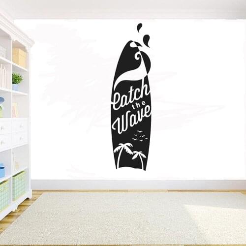 Surf board Eatch The Wave vinyl Wall sticker waterproof removeable decor decal room decoration wall tattoo art DIY mural G954
