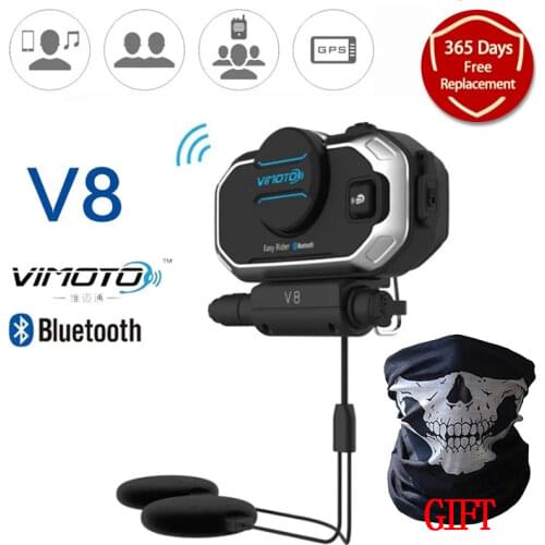 Easy Rider vimoto V8 850mAh Helmet Bluetooth Headset Motorcycle Stereo Headphones For Mobile Phone MP3 and GPS Way Radios