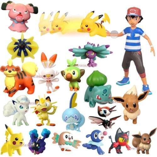41 Styles Anime Figuras Sobble Bulbasaur Scorbunny Snorlax Squirtle Eevee Rockruff Charmander Pokemones Action Figure Toys Gifts