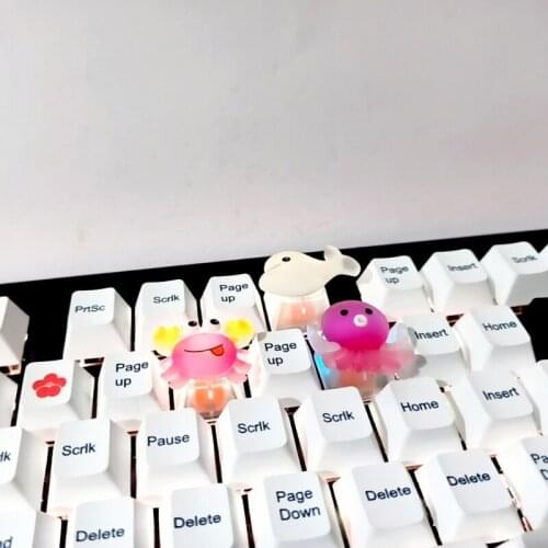 ABS Keycaps OEM Profile R4 Personality Height Translucent Keycap for Mechanical Keyboard Creative Crab Octopus Dolphin