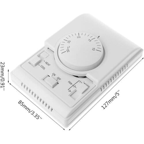 AC 220V Room Mechanical Thermostat Control Switch Air Conditioner Fan Coil Temperature Controller