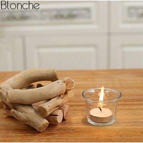 Creative Night Lamp Minimalist Courtyard Wooden Candlestick Novel Home Decor for Living Room Bedroom Bedside Children Gift Light