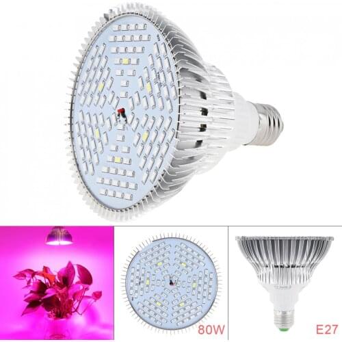 80W 120 LEDs Plant Fill Grow Light Full Spectrum Band Red 78 + Blue 24 + Warm 6 + Infrared 6 + UV 6 for Grow Tent / Bonsai