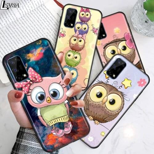 Cute Owl Hearts Lover For Realme V15 V5 V3 Q2 Q2i X50 X7 X3 superzoom X2 C17 C15 C12 C11 C3 C2 Pro 5G Soft Phone Case