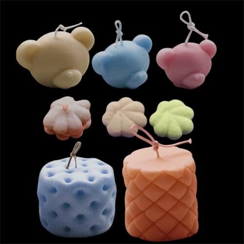 2021 New Bear Head Candle Mold Cute Silicone Mold Cake Decoration Accessories Handmade Chocolate Silicone Mold Resin Mold