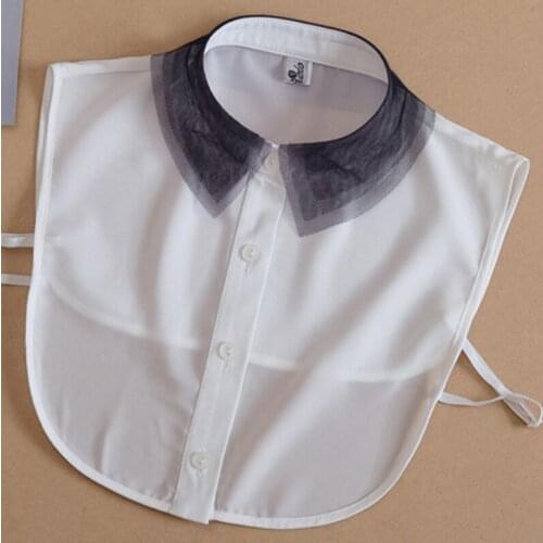 New fake chiffon wild shirt decorative collar Hot Women Fake Collar Solid Pretty Hollow Lace Embroidery Floral lace collar