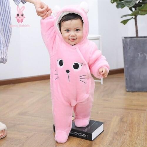 Newborn Baby Girl Clothes Baby Toddler Boy Clothes Cute Cat Animal Ropa Bebe Recien Nacido Keep Warm Girl Baby Bodysuits 0-12M