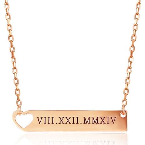 Rose Gold Silver Color Jewelry Gifts Stainless Steel Engraving Nameplate Rectangle Personalised Necklace Custom Necklaces
