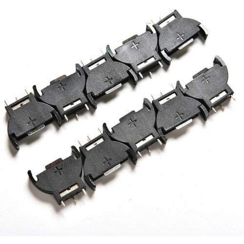 10pcs 3 PINS CR2032 Half-Round Lithium Button Cell Coin Battery Box Holder Case CR 2032 Batteries Holder Socket