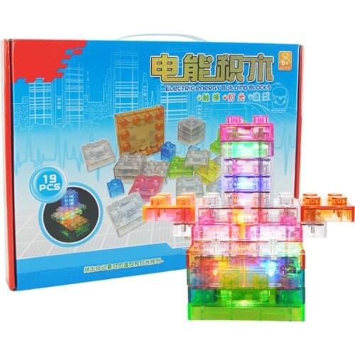 Touch electric light-emitting building blocks Childrens educational and innovative building science and education toys
