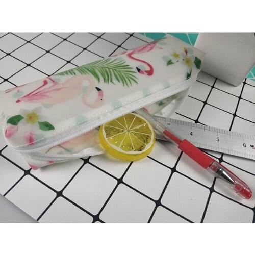 Silicone Pencil Case Kawaii Flamingo Pencil Bag Pouch Cute Pencil Box School Pen Cases For Girls Boys Gift Korean Stationery