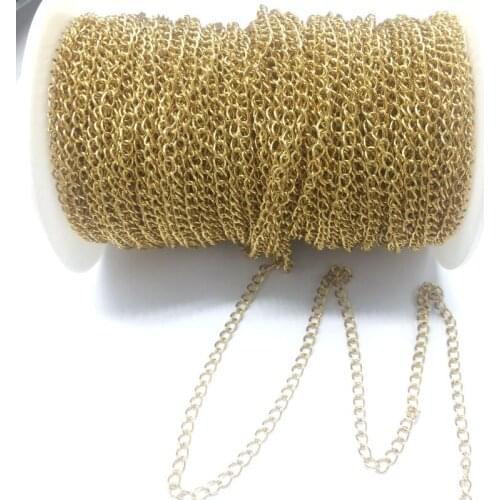 5 Meter/lot Hot plated gold 3mm Jewelry Findings Accessories Stainless Steel Chain Extended chain for Jewelry Making