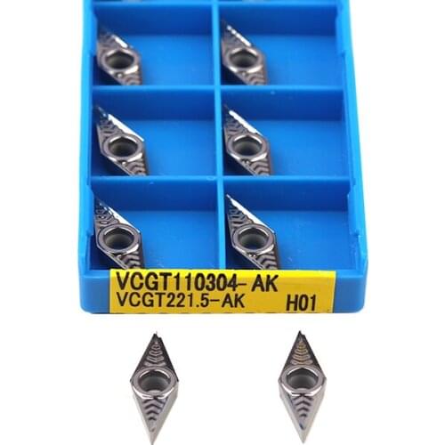 VCGT110302-AK H01 VCGT110304-AK H01 Carbide Insert VCGT110308-AK H01 CNC Lathe Tool Cutting Blade,Internal Alumilum Turning Tool