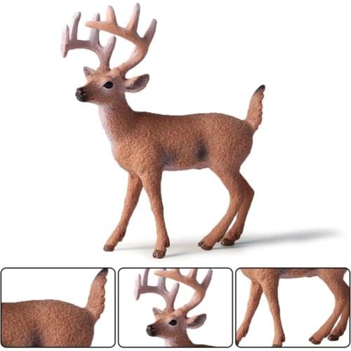 1 Pc Deer Figure Christmas Doll PVC Model Plastic White-tailed Reindeer Home Party Decoration Best Selling Xmas Collections