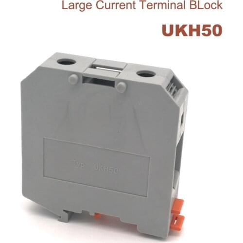 1Pcs UKH50 Current Din Rail Screw Terminal Blocks Bornier Electrical Wire Cable Terminals Block Connector Morsettiera 150A 50mm²