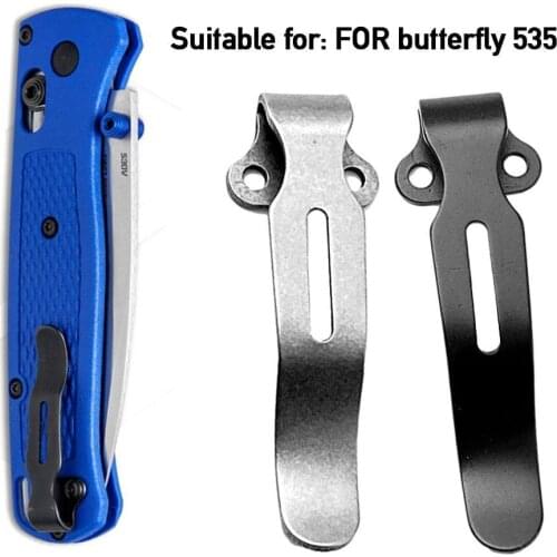 1piece Stainless Steel Folding Pocket Knife Back Clip for Butterfly Knife 535 DIY Accessories Custom Back Clip Tool