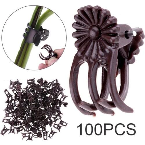 100pcs Vine Mini Plastic Plant Support Vine Grafting Clips Orchid Flower Stalks Fixed Flower Upright Grafting Clip Tools 1.5*2cm