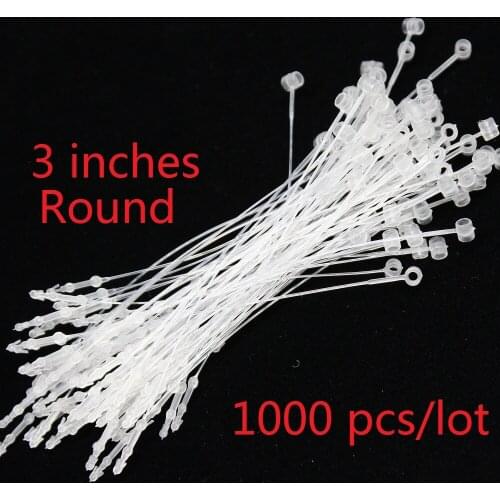 1000pcs length 8cm string seal garment hang tag string cord 3'' transparent tag loop lock