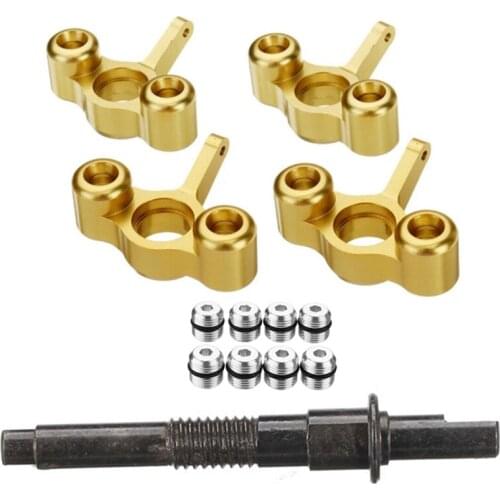 2 Set RC Car Part: 1 Set Metal Steering Knuckles Hub Carrier Block EA1003 & 1 Pcs Rear Driver Shaft EA1070