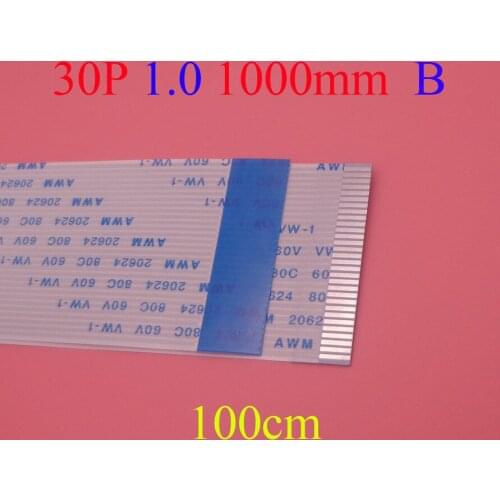 20pcs New FFC FPC flat flexible cable 1.0mm pitch 30pin Reverse / Anisotropy Length 1000mm Ribbon Flex Cable