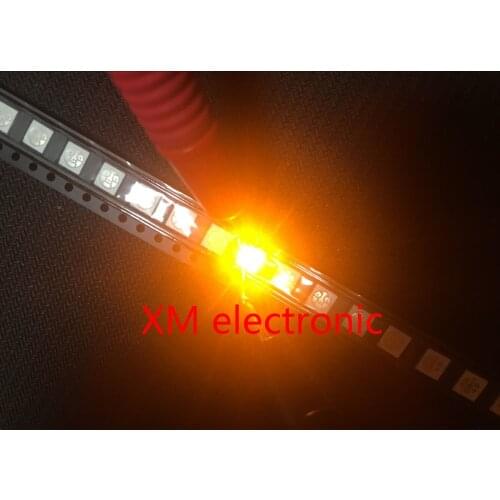 200pcs/lot SMD 5050 yellow smd LED Diode1.8-2.4V Wholesale 585-590nm 5.0*5.0*1.5MM 0.2W 60MA