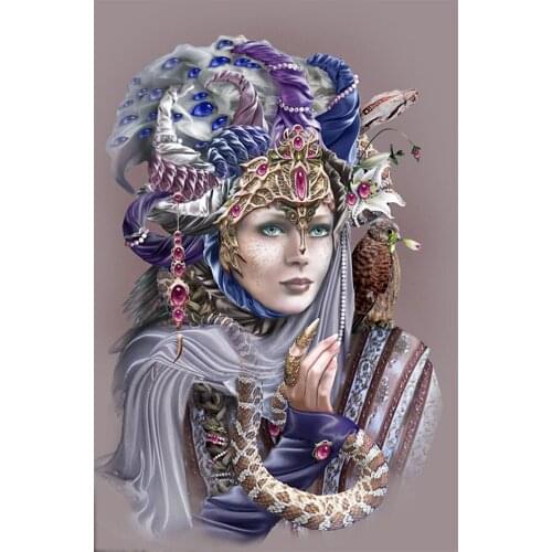5D Diamond Embroidery snake Woman Cross Stitch Flower Lady Diamond Painting Kit Mosaic Sale Rhinestones Art Handwork Gift EE1910