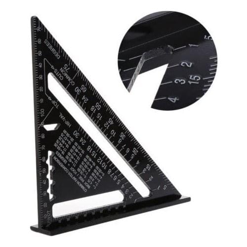 7/12Inch Triangle Ruler Aluminum profile black oxidation aluminum Triangle Ruler Angle Multi-function Protractor Gauge Measure
